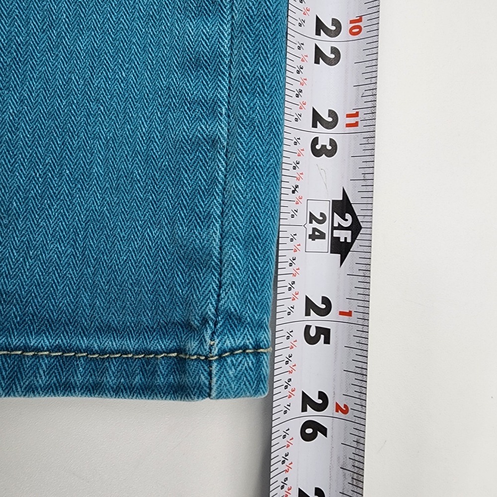 Free People Jeans Womens Tag 26 Measured SEE PHOTO Turquoise Blue‎ Stretch Denim - Picture 7 of 8
